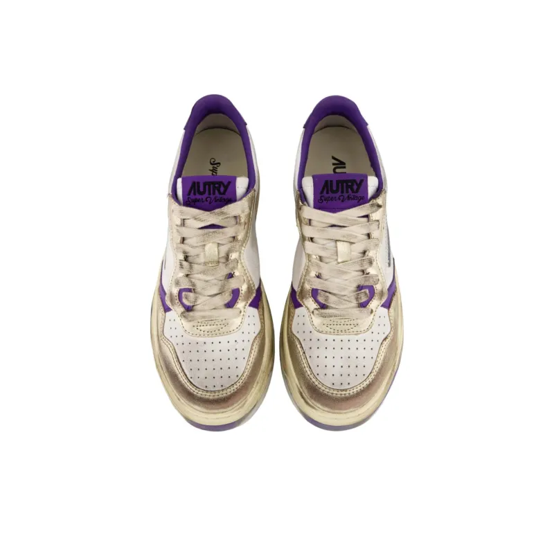 AUTRY Super Vintage Low Top Skateboard Shoes Women's White Purple-3