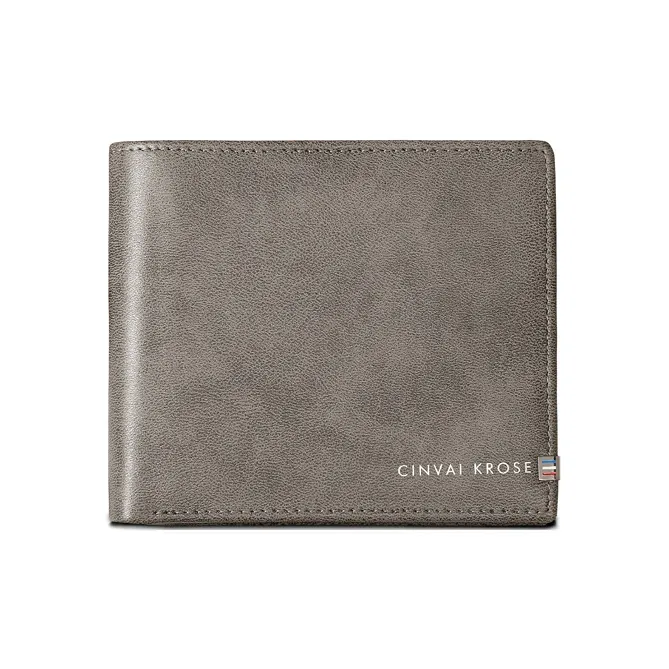 Simvay Clos Synthetic Leather Coin Purse Handheld ID Holder Money Clip Card Holder Regular Men's Gray-1