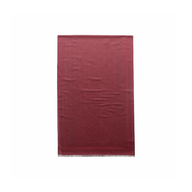 COACH Silk Cotton Scarves Shawl Unisex Burgundy-0