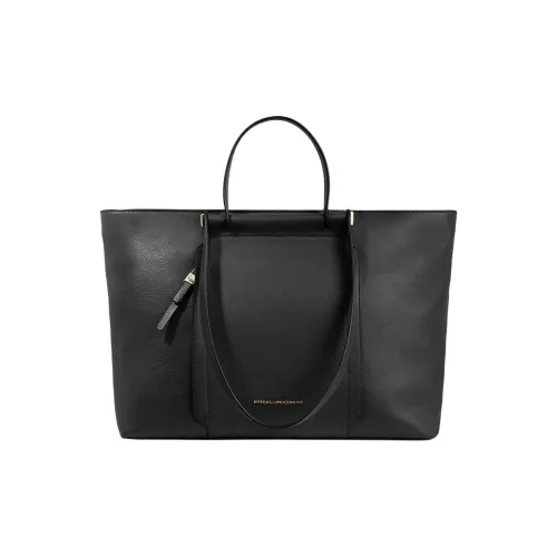PIQUADRO Leather Tote Bag Shopping Bag Portable Laptop Bag Regular Women's Black