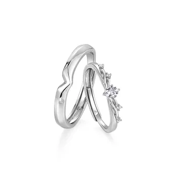 KADER 925 Sterling Silver Rings Unisex Silver-white Gift Box