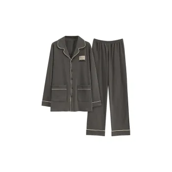 Sleep Students Dormitory Home Outerwear-Ready Loungewear Minimalist Style Plus Size Men's Dark Gray