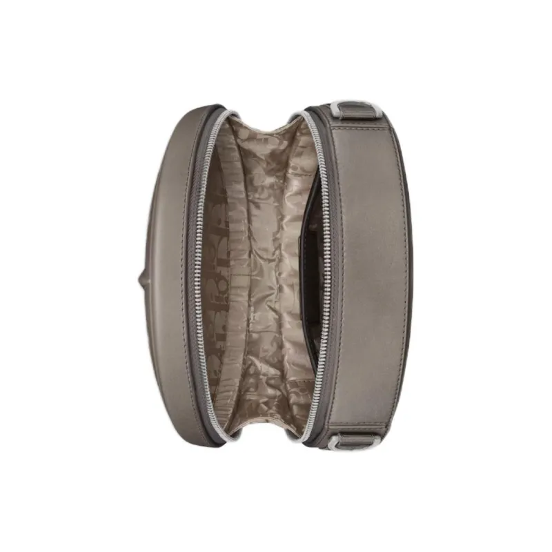 DIOR STONE ISLAND Cow Leather Small Round Bag, Shoulder Bag, Crossbody Bag Men's Gray-5