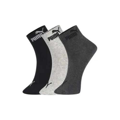 PUMA Leisure Mid-Calf Socks Men's 3 Pack Black Gray Color