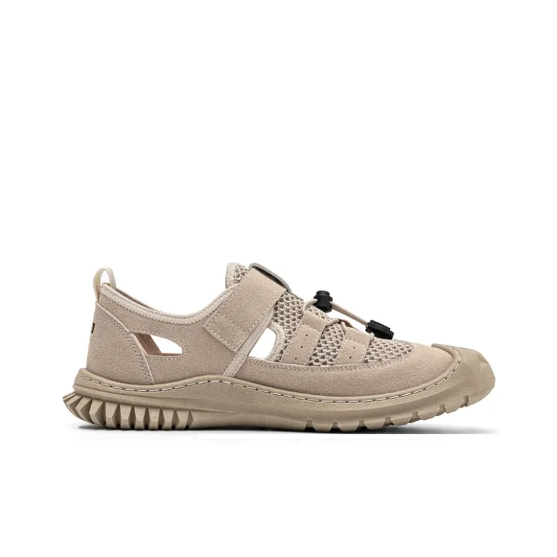 Warrior Casual Chef Shoes River Trekking Shoes Abrasion Resistant Slip Resistant Beach Sandals Men's Light Khaki-1