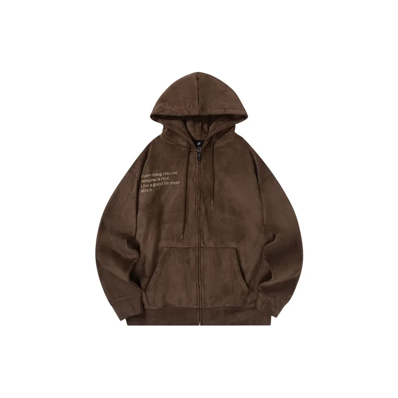 Suamoment American Casual Loose Fit Sweatshirt Coat Unisex-8