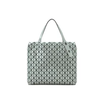 ISSEY MIYAKE Polyvinyl Chloride Resin Handbag Women's Gray Green