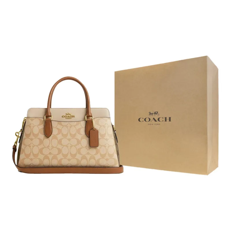 COACH Darcie Canvas Shoulder Bag Crossbody Bag Handbag Large Size Women's Light Khaki-10