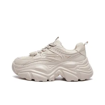 MALEMONKEY Low-Top Chunky Sneakers 6.5cm Women's Beige Apricot