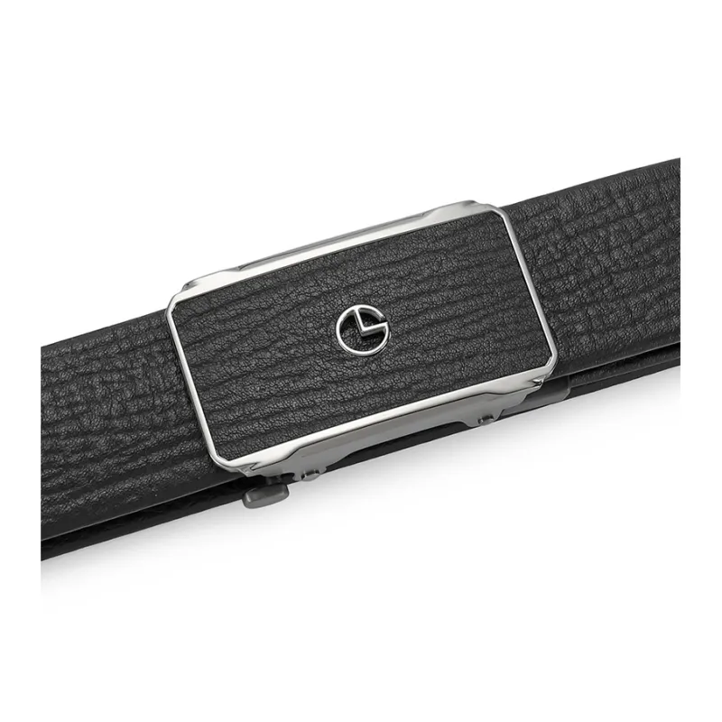 GOLDLION Suit Trouser Belt Automatic Buckle Stainless Steel Leather Belts Men's Width 3.4CM-1