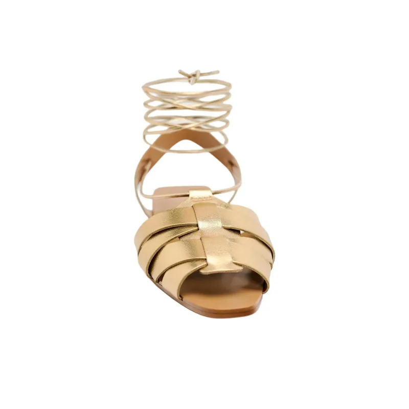 ZARA Strap Sandals Women's Gold-2