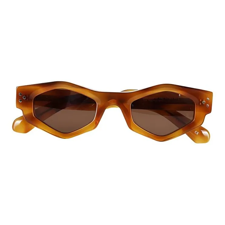 District Vision Acetate Irregular Shape Sunglasses Unisex Honey-1