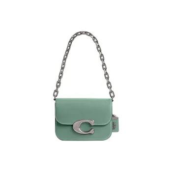 COACH IDOL Cow Leather Shoulder Bag Crossbody Bag Handbag Small Size Women's Aquamarine Stone Color