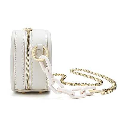 Ancient Yi Xi Cow Leather Small Square Bag, Crossbody Bag Women's Lotus Seed White-3