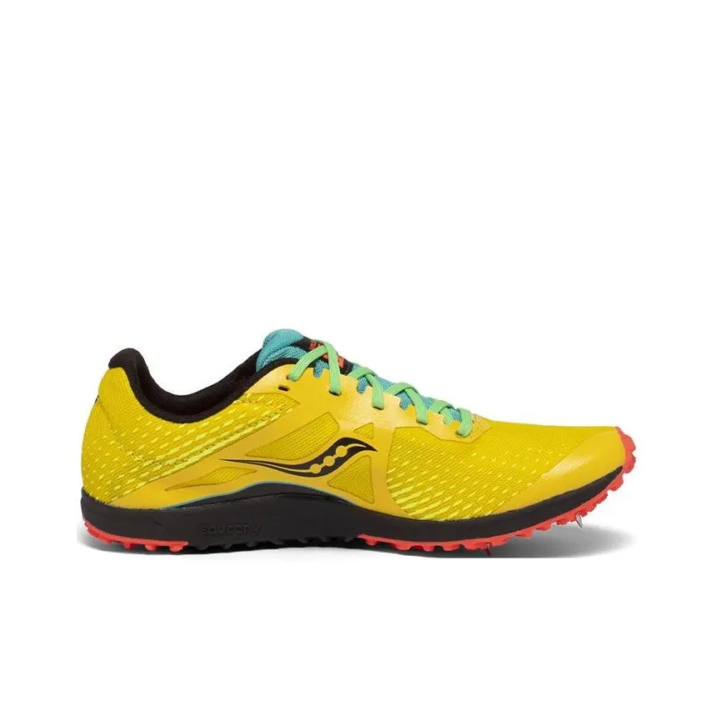 Saucony Cushioned Slip-Resistant Lightweight Low-Top Running Shoes Women's Yellow Black Long Stud-1