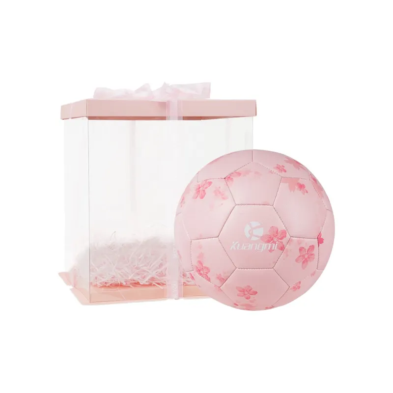 Kuangmi Size 5 Soccer PU Machine Stitched Soccer Ball Unisex Pink-5