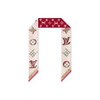 LOUIS VUITTON Silk Scarves Women's Red