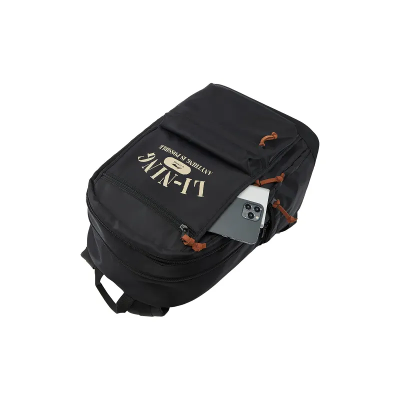 LiNing Polyester Students Backpack Unisex Black-5