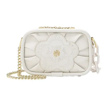 Ancient Yi Xi Cow Leather Small Square Bag, Crossbody Bag Women's Lotus Seed White