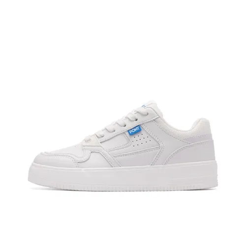 PONY Anti Slip Wear Resistant Low Top Skateboard Shoes Unisex White