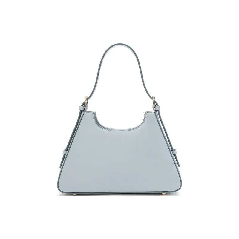 Ancient Yi Xi Cow Leather Cheongsam Shoulder Bag Women's Misty Blue-2