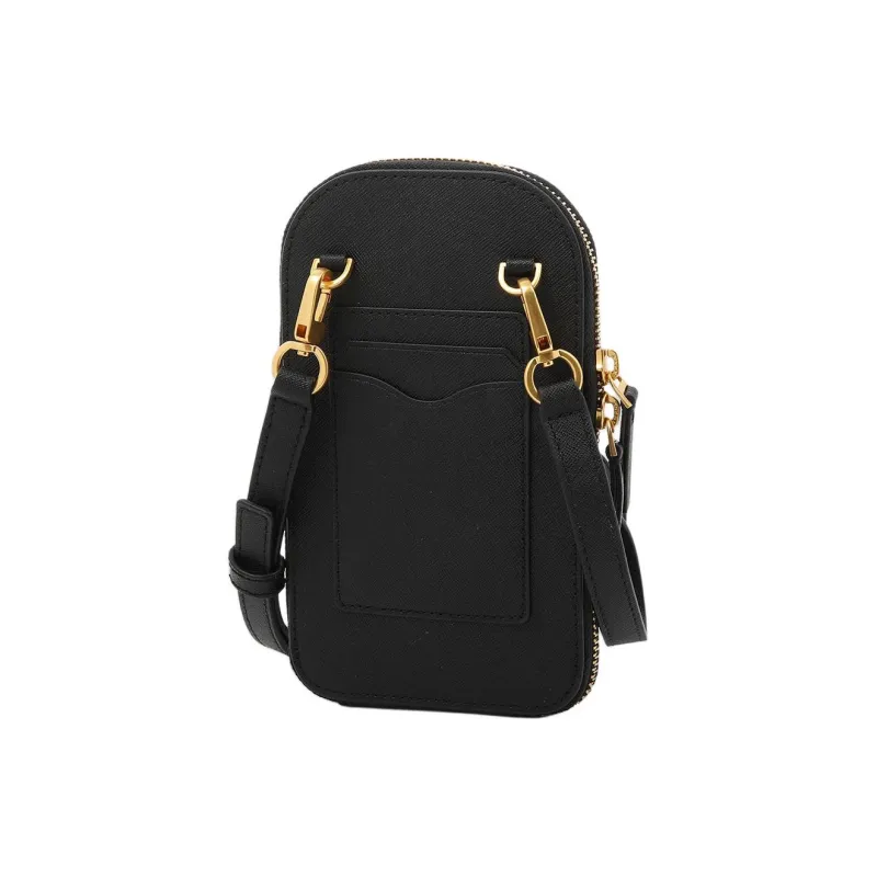 TORY BURCH Saffiano Leather One Shoulder Crossbody Cell Phone Pouch Women's Black-4
