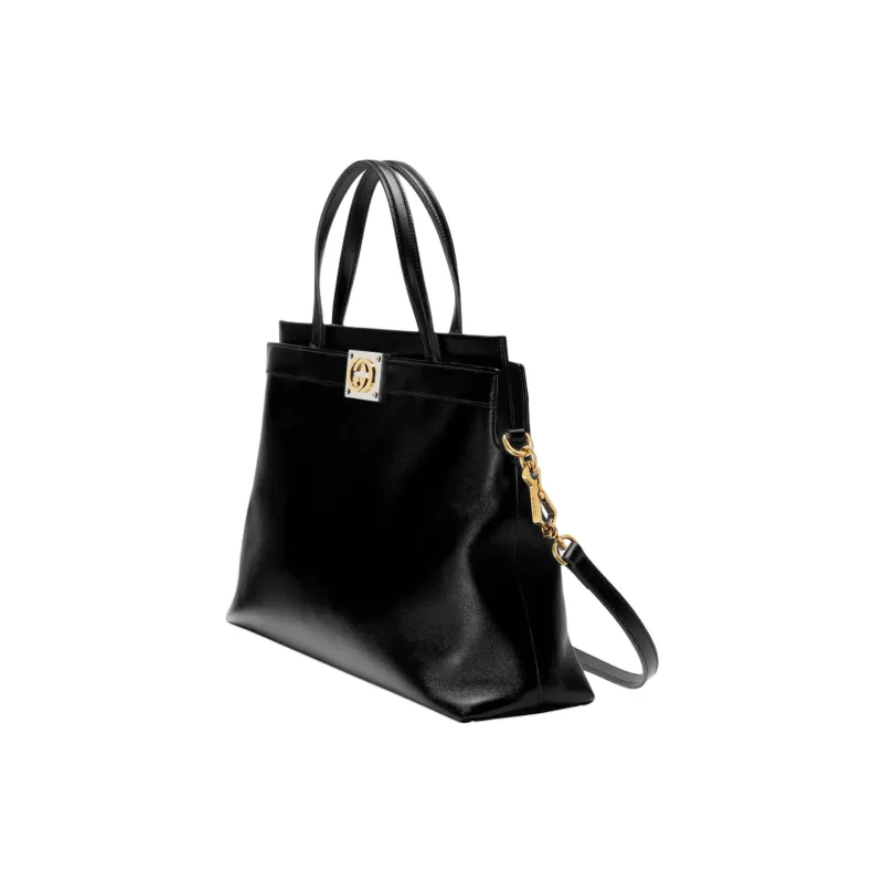 GUCCI Lambskin Tote Bag, Shopping Bag, Shoulder Bag, Crossbody Bag, Handbag Medium Size Women's Black-1
