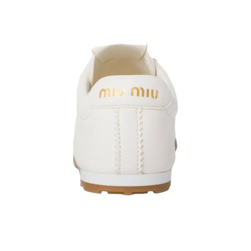 MIU MIU Plume Low Top Casual Shoes Women's Ivory-4