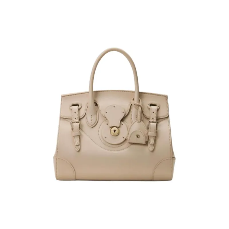 Ralph Lauren Cow Leather One Shoulder Handbags Women's Light Yellow Umber-0