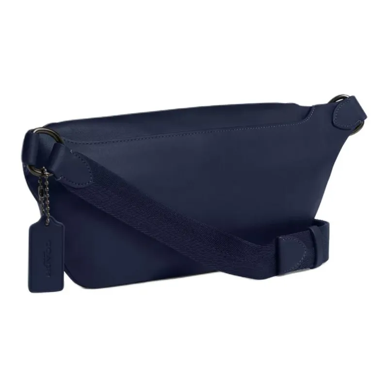 COACH League Smooth Leather Fanny Pack Men's Blue-1
