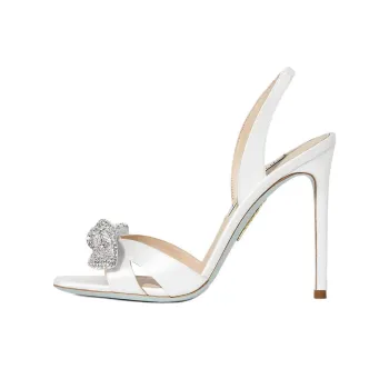 AQUAZZURA Very Bow Tie One Strap Sandals 10.5cm Women's White