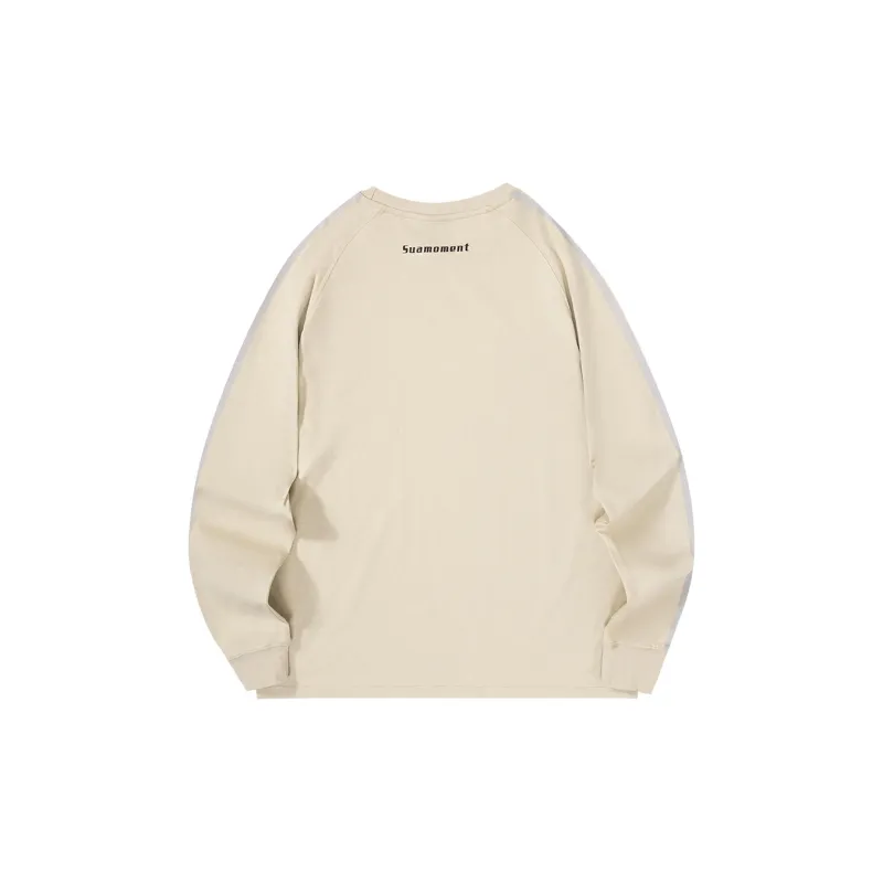 Suamoment Spring Fall American Casual Couple Long Sleeved Top Unisex-3