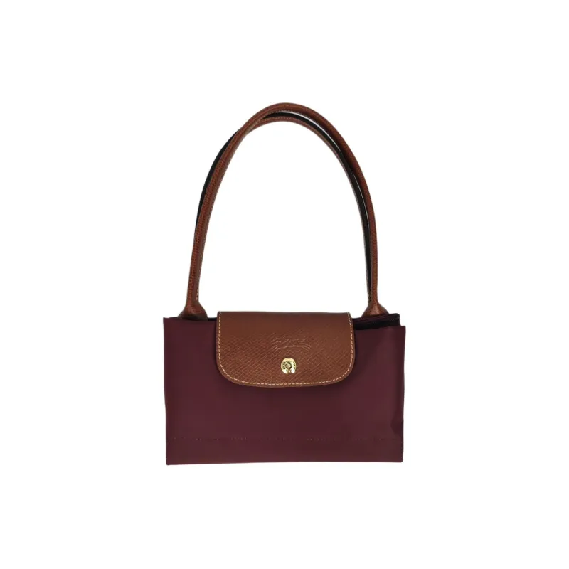 LONGCHAMP Le Pliage Recycled Polyamide With Canvas Shoulder Bag Medium Size Women's Burgundy-5