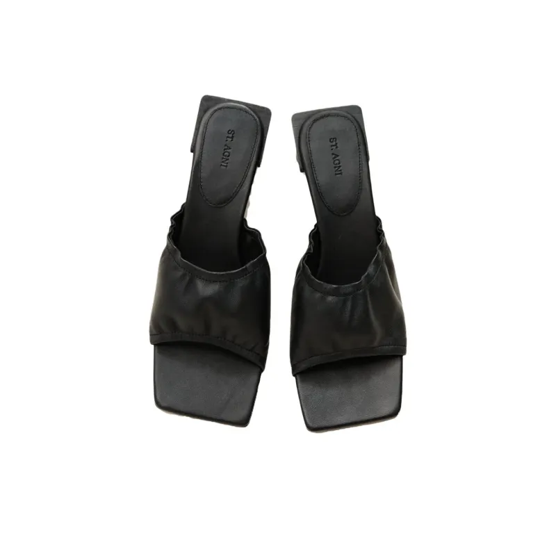 ST. AGNI Slide Slippers 5.5cm Women's Black-2