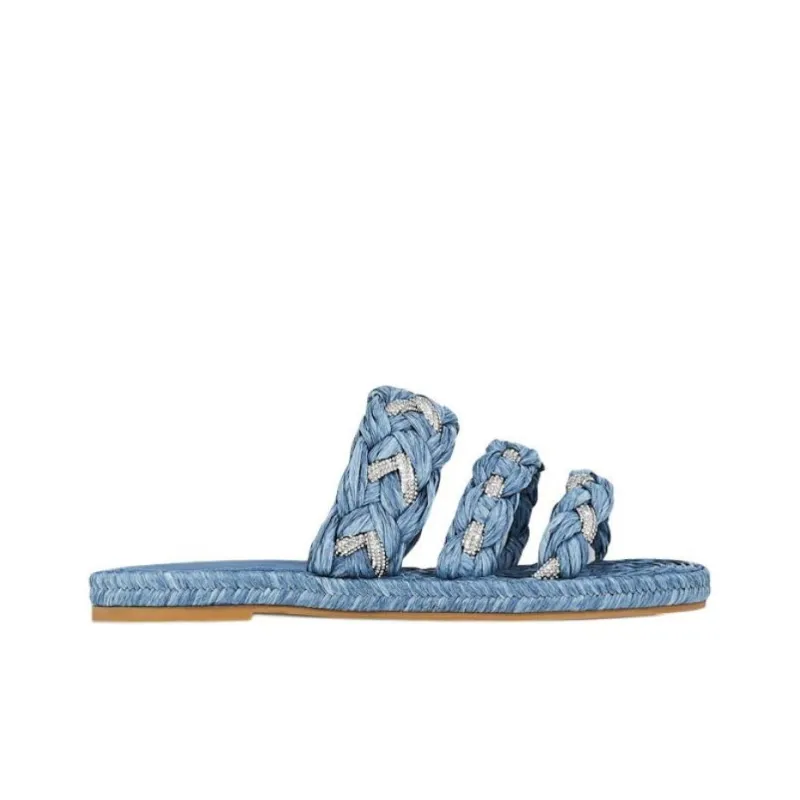 AQUAZZURA Slide Slippers Women's Blue-1