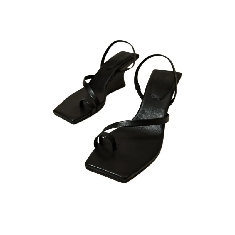 ST. AGNI Architectural Strap Sandals 7cm Women's Black-2