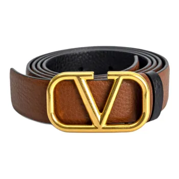 Valentino Cow Leather Belts Men's Brown 