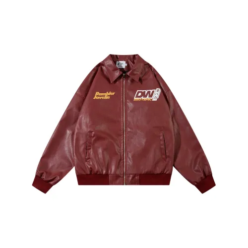 FOASIS Leather Jackets Unisex Burgundy