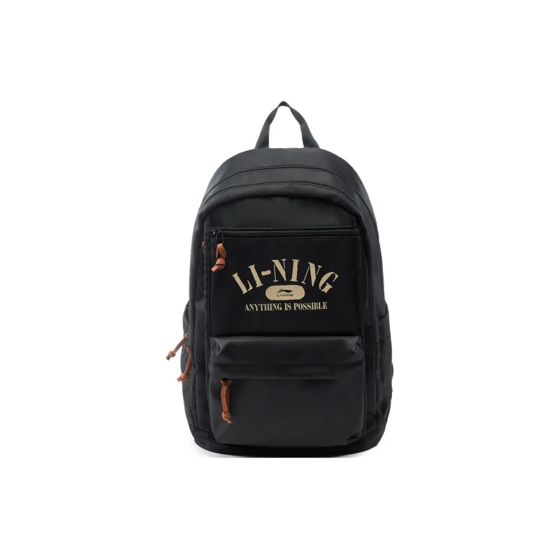 LiNing Polyester Students Backpack Unisex Black-0