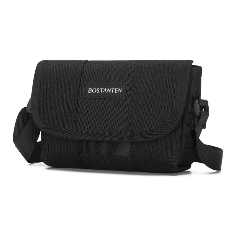 BOSTANTEN Oxford Crossbody Bag Unisex Black/Light Gray/Black & Green-1