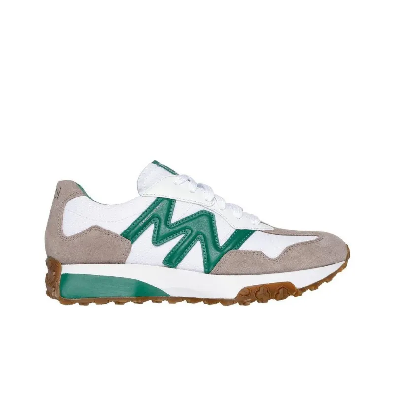Skechers MARK NASON Anti Slip Wear Resistant Low Top Casual Running Shoes Women's White Green-1