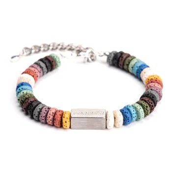 BLESSED BULLET Alloy Volcanic Stone Bracelets Unisex