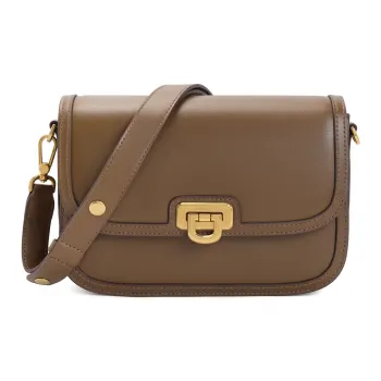 BELLE Advanced Texture Shoulder Bag Medium Size Women's Coffee/Apricot