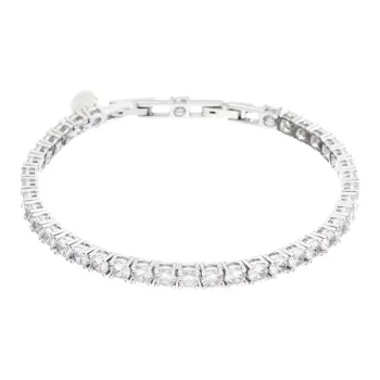 CHIARA FERRAGNI Zircon Water Coated 18K Gold Italian Luxury Bangle Jewelry Unisex Silver