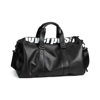 LOVERPUSS Polyurethane Crossbody Bag, Travel Bag, Gym Bag Small Size Unisex Cool Black