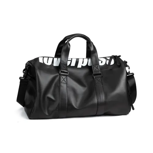 LOVERPUSS Polyurethane Crossbody Bag, Travel Bag, Gym Bag Small Size Unisex Cool Black