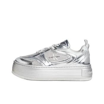 CKJ CALVIN KLEIN JEANS Low Top Skateboard Shoes 4cm Women's Silver