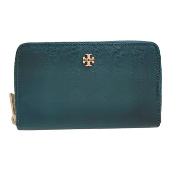 TORY BURCH Leather Wallet Mini Women's Green