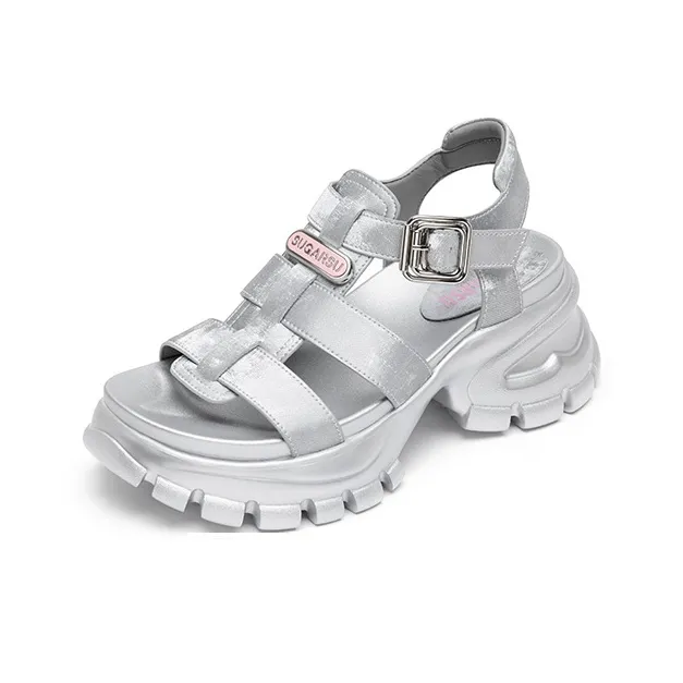SUGARSU Beach Sandals Women's Silver-1
