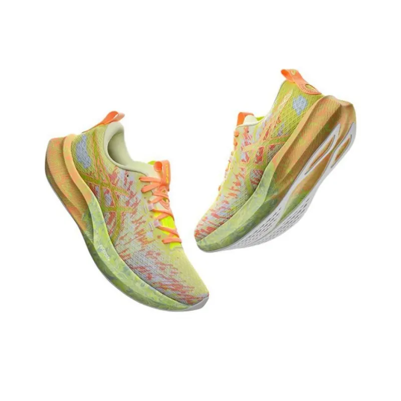 Asics NOOSA TRI 16 Breathable And Resilient Low Top Long Distance Running Running Shoes Men's Yellow Green-3